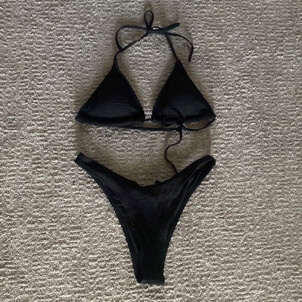 Black Triangle String Bikini